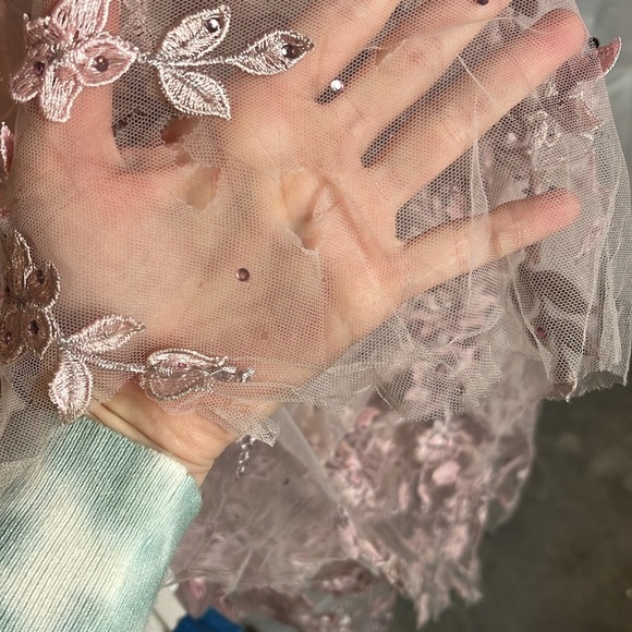 Mac Duggal 70224 Floral Applique Long Sleeve Illusion Gown - Picture 8 of 12